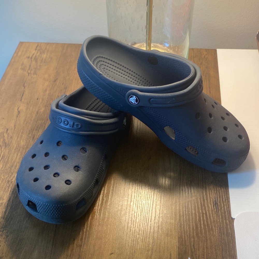 CROCS Men’s Slip-On Sandals - Dark Blue Size 10/Women’s 8